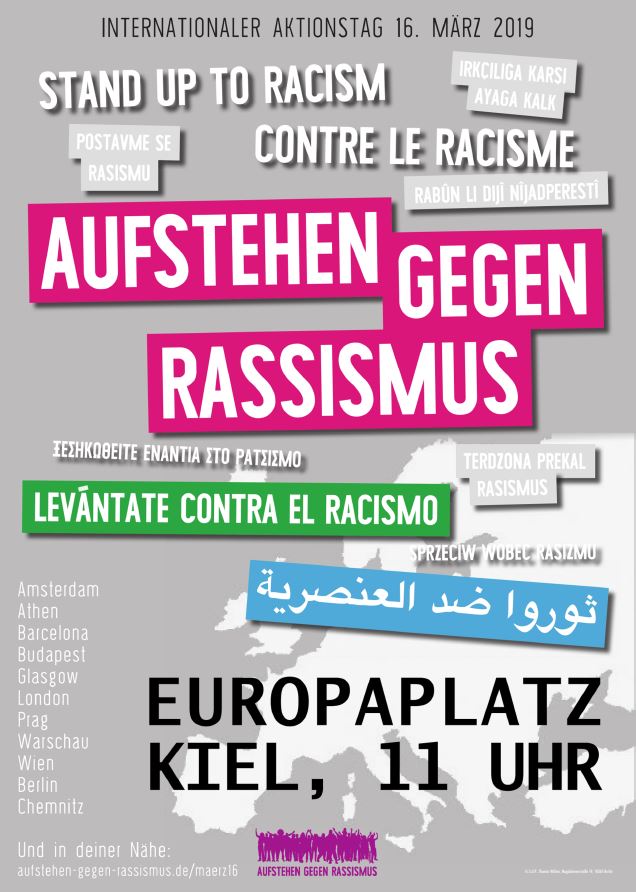 Internationale Demo „Aufstehen gegen Rassismus“ am 16.03.2019 in Kiel