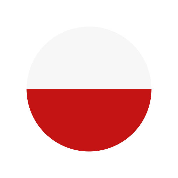 The national flag of Poland. Vector image of the Polish flag in a circle